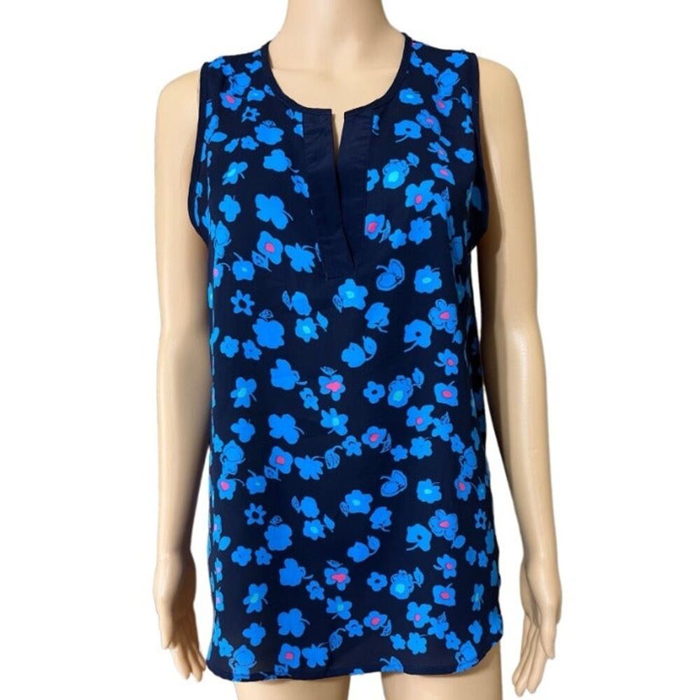 Pixley Blue Sheer Light Weight Career Blouse Size Medium
